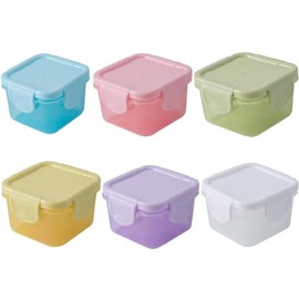 Zhangjunfle Mini Reusable Food Storage Containers, 6Pcs Small Salad Dressing Containers, Plastic Salad Dressing Containers with Lids and Sealing Ring for Fruit and Food