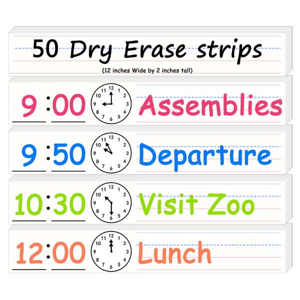 Godery Dry Erase Sentence Strips Cardstock 2” x 12”, Thick