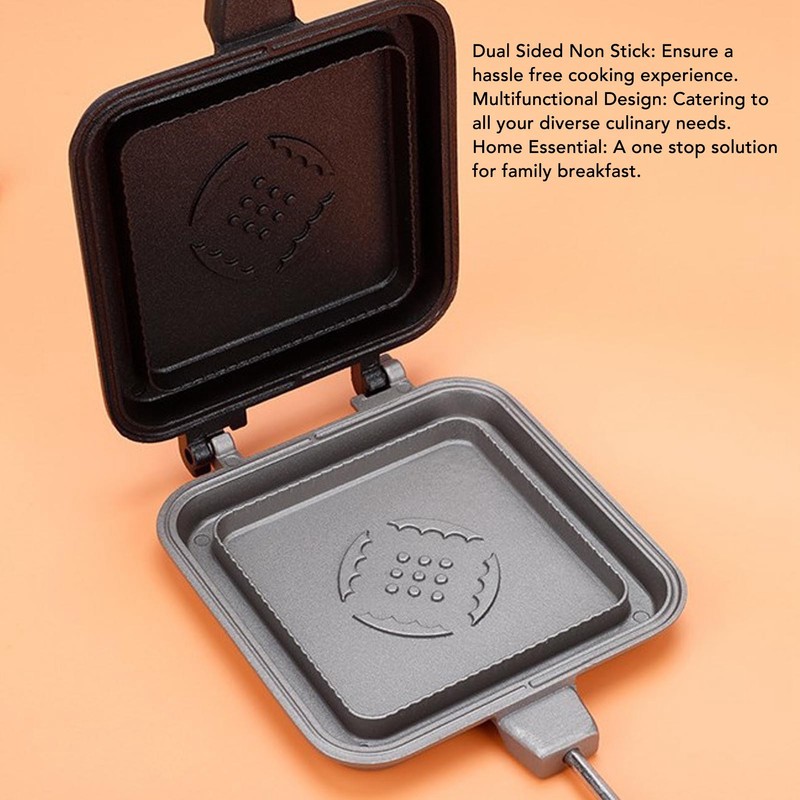 Sandwich Maker Pan Square Flip Grill Pan Press Double Sided