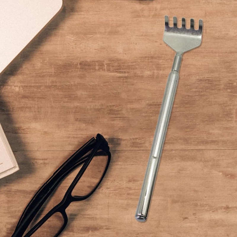Silver Back Scratcher for Men Women,Extendable Stainless Steel Telescoping Backscratchers