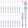 SUNNYCLUE 20Pcs White Bead Pens Bulk Plastic Beadable Pen Creative