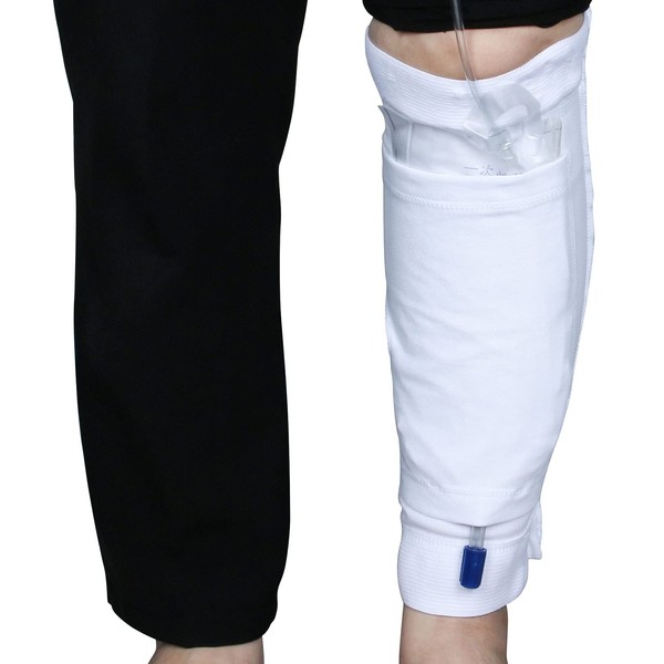 Katheter-Beinbeutel-Halter, Dehnbar Katheter-Urin-Drainage-Beutel Wadenhalter-Band, Foley-Beinbeutel-Hülse für Inkontinenz-Urinbeutel. (L)
