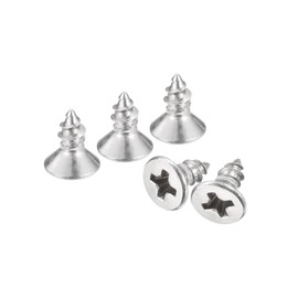 sourcing map #4x1/4" Flat Head Sheet Metal Screws, 50pcs Phillips Drive Wood Screws 304 Stainless Steel Self Tapping Screws