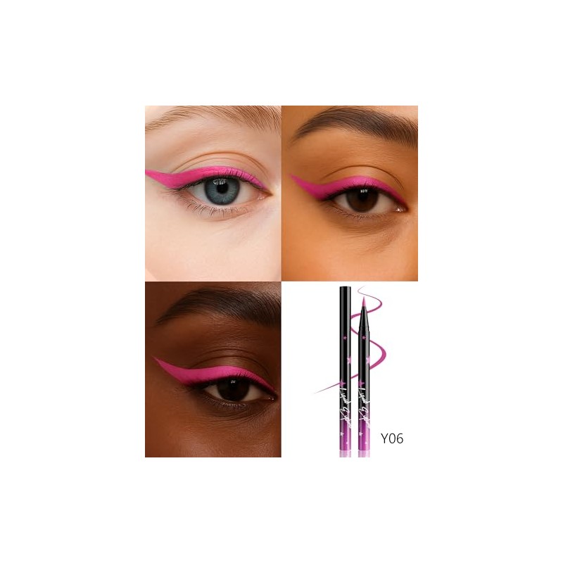 Erinde Rose Delineador Líquido Waterproof, Lápiz de Ojos Metálico, #212