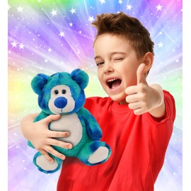 DolliBu Blue Tie-Dye Bear Plush - Super Soft Stuffed Animal, Cute Wild Animal Plush, Adorable Fluffy Stuffed Animal for Boys and Girls, Stuffed Animals Plush Gift for Babies, Kids, Adults - 9 Inches