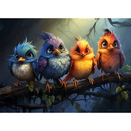 NAIMOER Vögel Diamond Painting Erwachsene, Tiere Diamant Painting Bilder, Diamond Painting Set Erwachsene Vögel Diamond Painting Kinder 5D Diamant Malerei für Home Wand Décor(30x40cm)