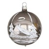 Christmas Tree Bauble 8cm "Antique silver" by "Jingle Bells Lauscha"