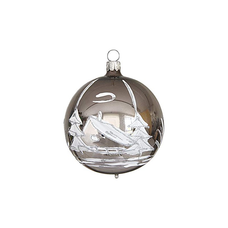 Christmas Tree Bauble 8cm "Antique silver" by "Jingle Bells Lauscha"