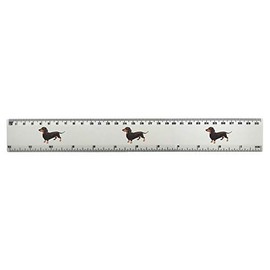 'Dachshund' 30cm (12 Inch) White Plastic Ruler (RL00039630)