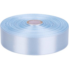 Baocuan 1 inch Sky Blue Satin Ribbon 50 Yards Solid Fabric Ribbons Roll for Wedding Invitations, Bridal Bouquets, Sewing, Party Decorations, Gift Wrapping and More