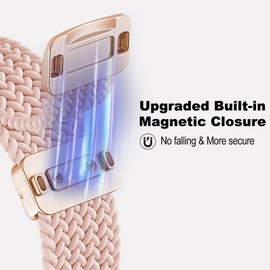 Oanux 18mm Magnetic Braided Compatible with Garmin Venu 3s Watch Band/Venu 4 41mm/Vivoactive 4s/Venu 2s/Vivomove 3s/Forerunner 255S/Forerunner 265S, Elastic Nylon Sport Stretchy Strap for Women Men