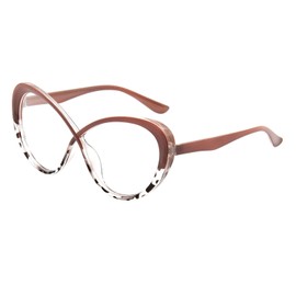 LJCZKA Blue Light Filter Glasses Women's Retro Glasses Without Prescription Women's Cat's Eye Blocking Blue Light Gaming Computer Glasses, Brown leopard