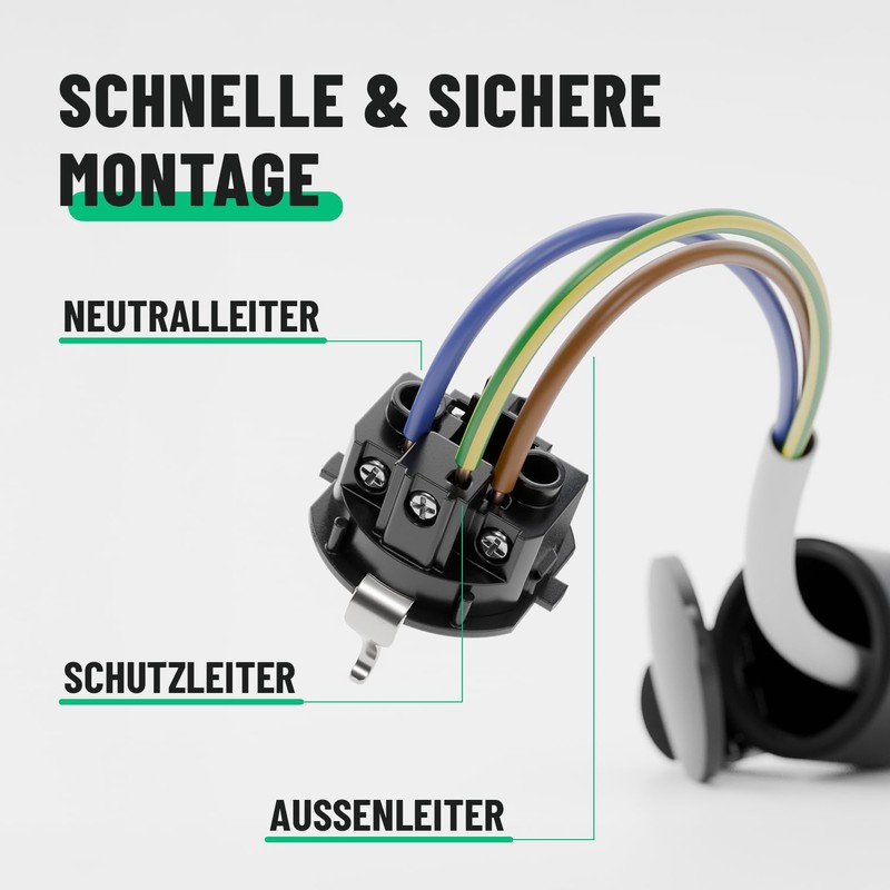 greate 230 V Schuko Plug Coupling Set – 3 x