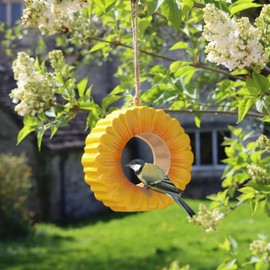 Ceramic Sunflower Bird Feeder Garden Decor