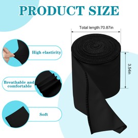 Threlaco 2 Rolls Wet Wraps Bandage for Eczema Wet Wrap Therapy for Eczema Treatment for Adults Kids (3.54" X 1.97 yd,Black)