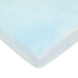 TL Care Heavenly Soft Chenille Mini Crib Sheet, Blue, 24 x 38, for Boys and Girls