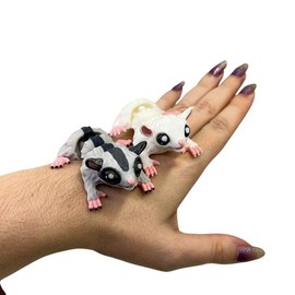 Sugar Gliders - 3d Printed - Cute Sugar Gliders Figurine Decor - Color: White and Gray Sugar Glider Duo