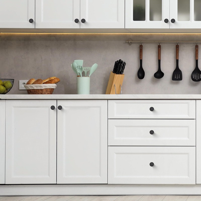 Ravinte 20 Pack Matte Black Kitchen Cabinet Knobs Single Hole