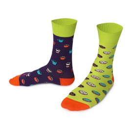 TODO Colours Funny Socks with Motif - Multicoloured, Colourful, Crazy for the Joy of Life, Donut & Coffee Socks, 39 - 42