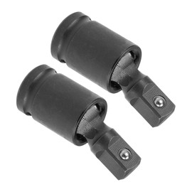 CoCud Universal Joint Socket, 1/2" Drive, CR-V Black Phosphate Ball Spring Design Omnipotent Steering Swivel Socket Adapter - (Applications: for Automotive Machinery Repair), 2-Pieces