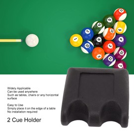 Pool Cue Holder, Black Plastic 2 Holes Cue Holder Prevent Slip Small Portable Heavy Duty Base Plastic Pool Cue Rest Billiard Pool Table Cue Stick Holder for Billiard Stick Accessor