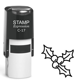 stampexpression - Holly Berry Outline Self Inking Rubber Stamp - Black Ink (A-62927)