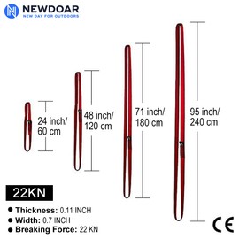 NewDoar Climbing Sling 16mm Nylon Sling Runners 22KN 4840LB Climbing Utility Cord Rock Climbing, Creating Anchors System, Rappelling Gear, Perfect for Tree Work(Red71 1pcs)