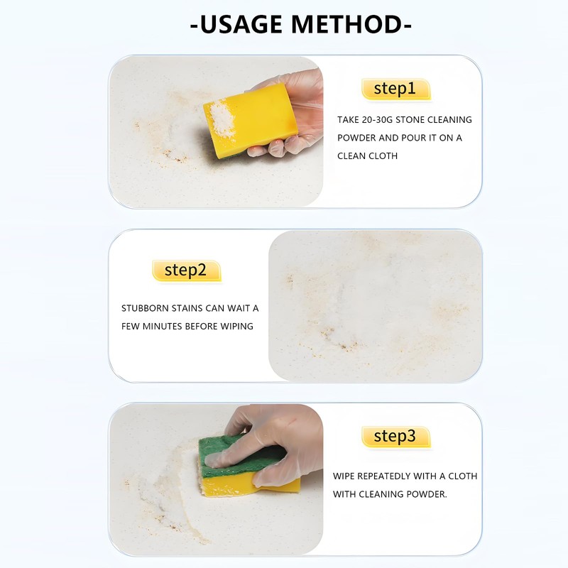 Eyaeyao Granite Countertop Cleaner Powder, Marble Cleaner Powder, Marble Polishing
