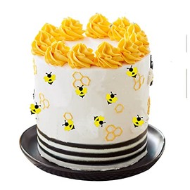 Edible Bee Decorations Cupcake Toppers Gender Reveal Set of 80 Bee Gender Reveal Party Supplies