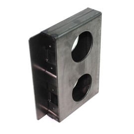 Gate Lockbox Double Hole Weldable Steel 6 3/4" x 4 3/8" x 1 1/4" Unpainted