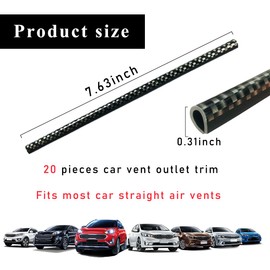 Yourkar 20 PCS Car Air Conditioner Decoration Strip, Flexible Air Vent Outlet Trim Decoration, Waterproof Decorative Trim for Air Vent Outlet for Most Vehicles, Car Accessories (Carbon Fiber)