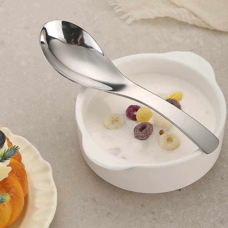 Berglander Stainless Steel Soup Spoons Set of 6, Raman Spoon,