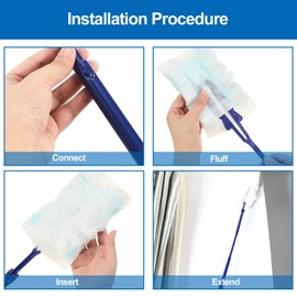 Replacement Handles Compatible with Swiffer Duster Refill, Swiffer Duster Extended Handle,Foldable & Extendable Dust Handle Only(Blue 3pcs)