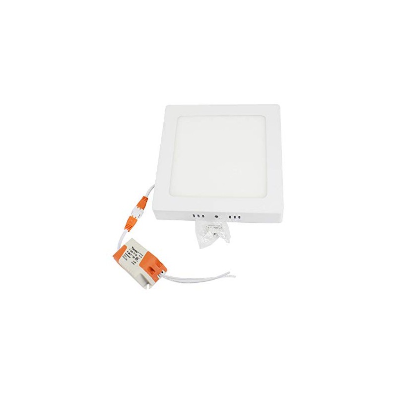Sanelec 1297 Lámpara Cuadrada de Sobreponer, 12 W, Luz Cálida
