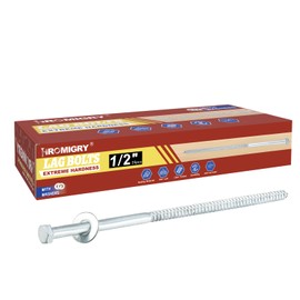 HROMIGRY 1/2" x 8" Lag Bolts (25 Pcs) 1/2 inch Lag Screws for Wood, Heavy Duty Hex Head with Washers, Zinc Plated
