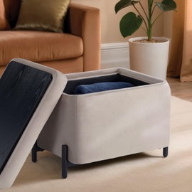 LifeStyle Solutions Studio Living Connor Storage Ottoman Small, Taupe