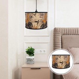 OSALADI Home Accessories Wooden Mesh Lampshade E27 Style Clip-On Drum Lampshade Transition Lampshade In Spider Construction For Standing Table Lamp 30cm Vintage Accessories Bamboo and Iron