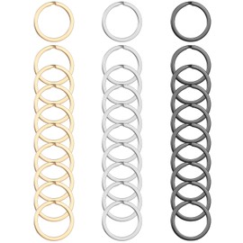 Arcjunys Key Rings Stainless Steel Key Ring Stainless Steel Round Small Key Rings Small Key Rings 20 mm Key Ring Key Ring for DIY Crafts Pack of 30