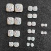 Wedity Pack of 24 False Nails Square Butterfly Line Crystal