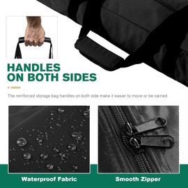 Upgraded 600D Waterproof Umbrella Storage Bag - 67 Inch Carrying Case for Beach Umbrellas, Oversized Patio Umbrellas, Hammocks & Steel Stand (Black)