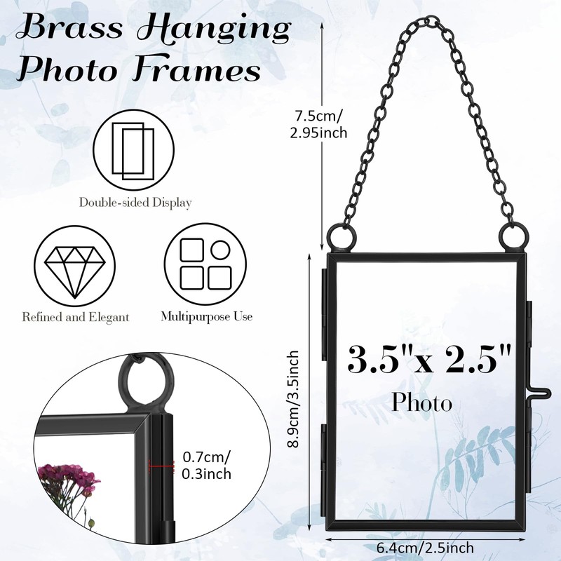Landhoow 8 Pcs Double Glass Frame for Pressed Dried Flowers