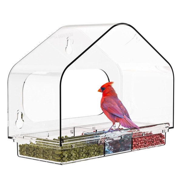 Craftsboys Window Bird Feeder for Outside with Strong Suction Cups,