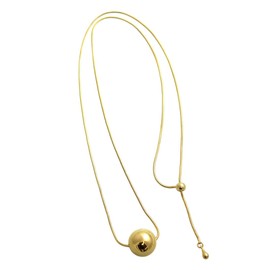 VingTAINE C3348 Necklace, Metal Ball, Sliding Chain, Slider Chain, Simple Accessory, Gift