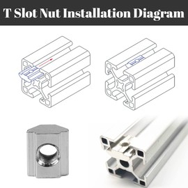 50Pcs EU20-M5 T-Slot Hammer Head, Coated Carbon Steel T Nut, Sliding T-Slot Nut for Aluminum Profile Woodworking