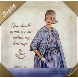 Simplicity Vintage First Cup Mini Wall Décor, Assorted, Multi-Colour, 1.6 x 21.29 x 21.29 cm