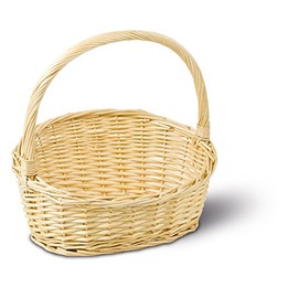 Adam Schmidt gift basket, oval, white/ natural, 35 x 30 x 11/35 cm (W x L x H).