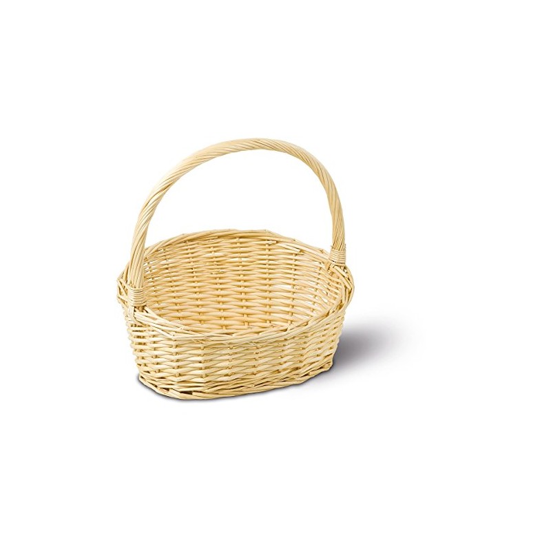 Adam Schmidt gift basket, oval, white/ natural, 35 x 30