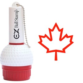 EZ BALL STAMP Golf Ball Stamp/Stamper - Ultra Quick Drying, Smear Free Ink Marker to Personalize Your Ball (Maple Leaf)