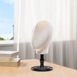 Milageto Wig Head Stand Model Head Stand Shopping Mall Creative Hairpiece Styling Hat Organizer Hat Rack for Headdress Caps Headwear , with black base