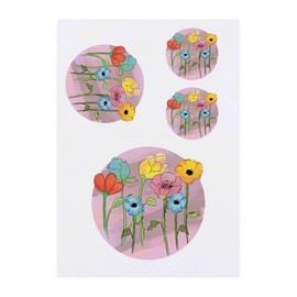 4 x 'Selection Of Wildflowers' Temporary Tattoos - Water Resistant, Skin-Safe, Non-Toxic Transfers, Mixed Sizes (TO00085642)